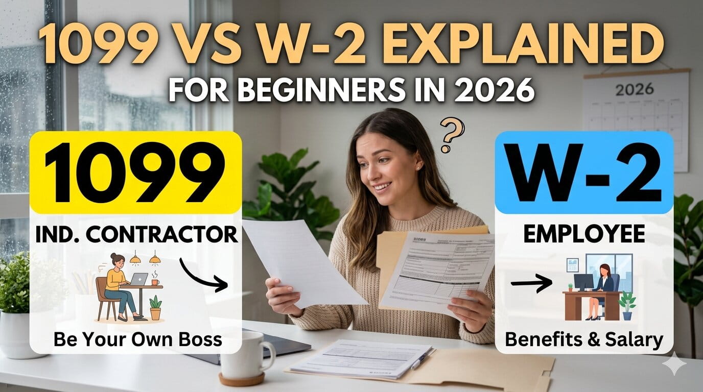 1099 vs W-2 Explained for Beginners in 2026