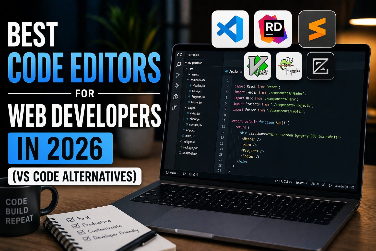 Best Code Editors for Web Developers in 2026 (VS Code Alternatives)