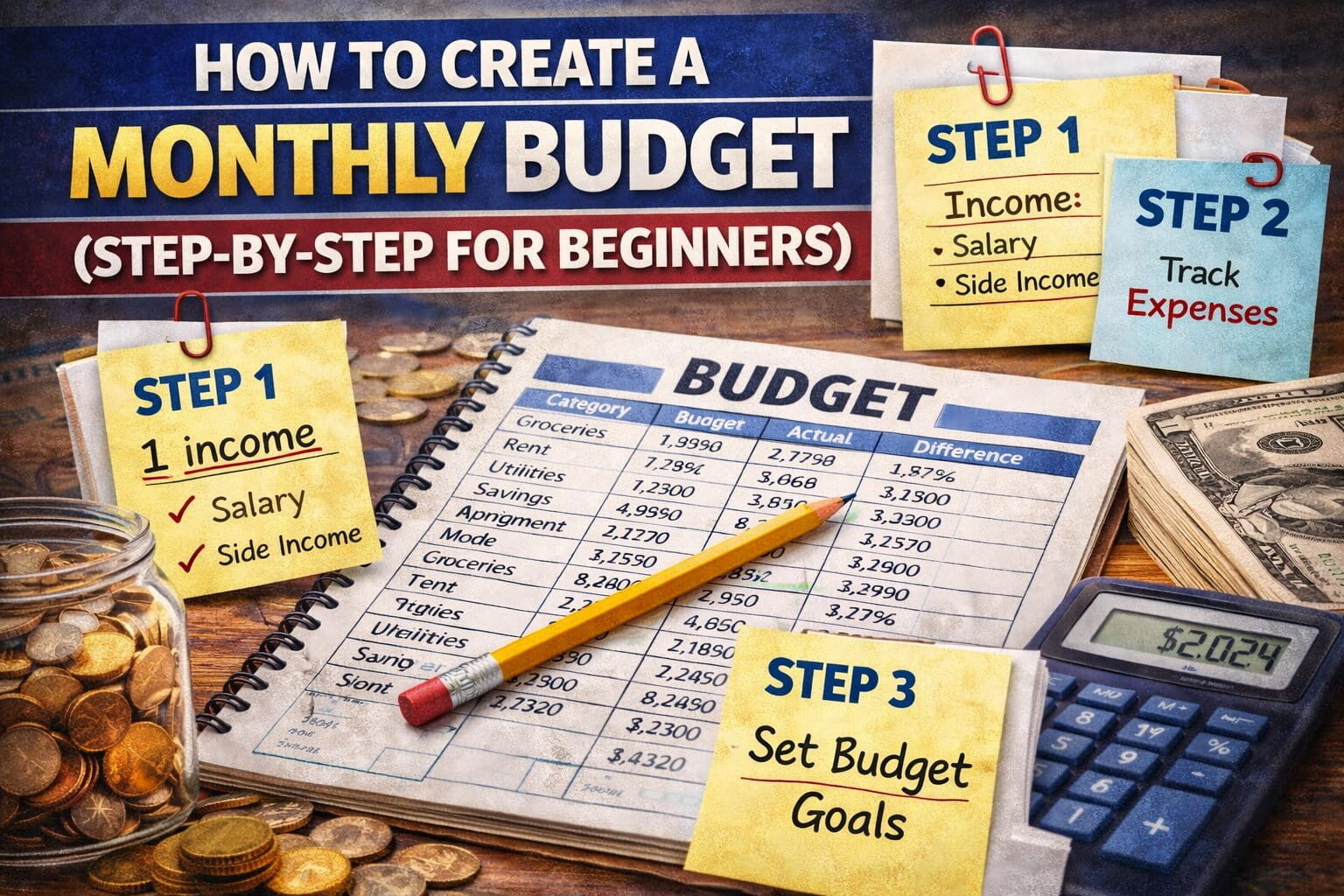 How to Create a Monthly Budget (Step-by-Step for Beginners)
