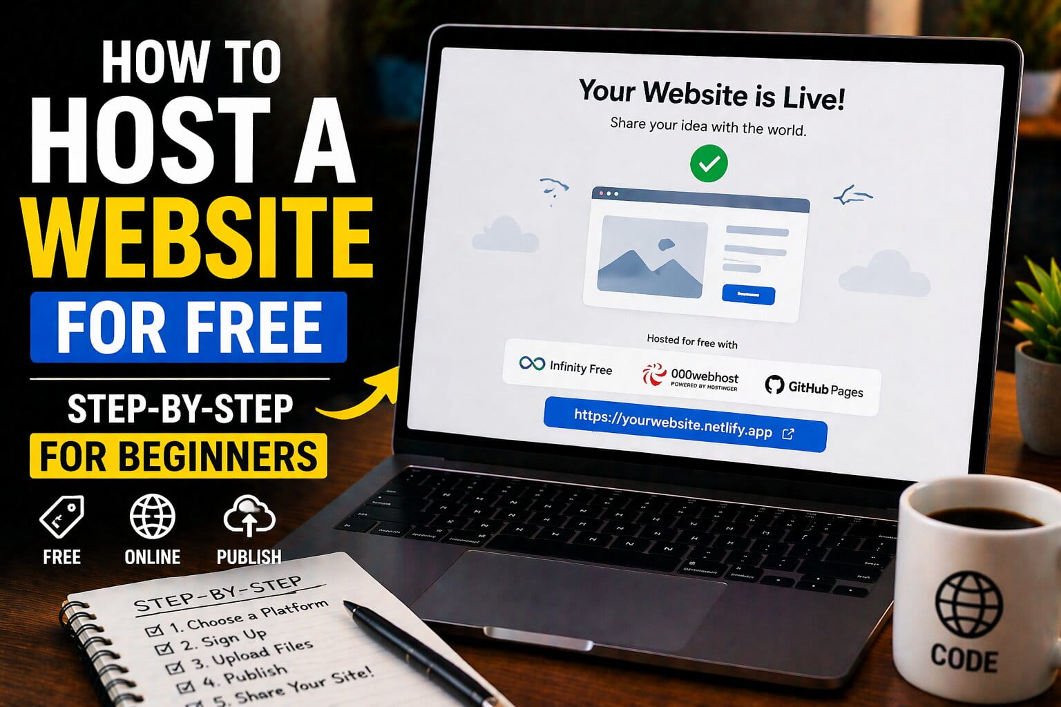 How to Host a Website for Free (Step-by-Step for Beginners)