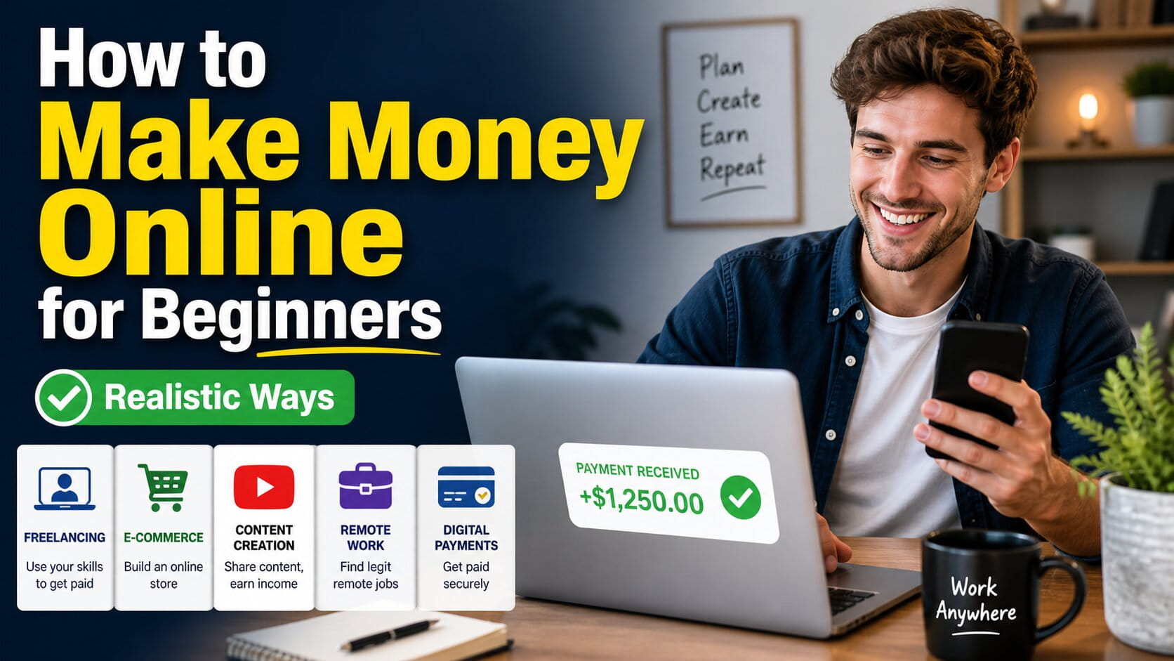 How to Make Money Online for Beginners (Realistic Ways)