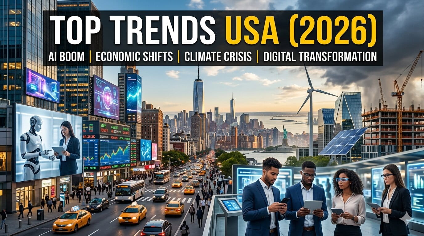 Top Trends in the United States (2026): AI Boom, Economic Shifts, Climate Crisis, and Digital Transformation Driving the Future